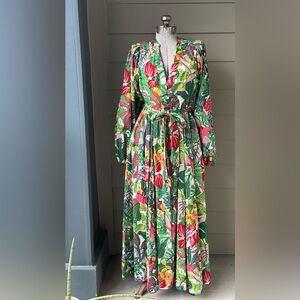 Boden long print dress with pockets